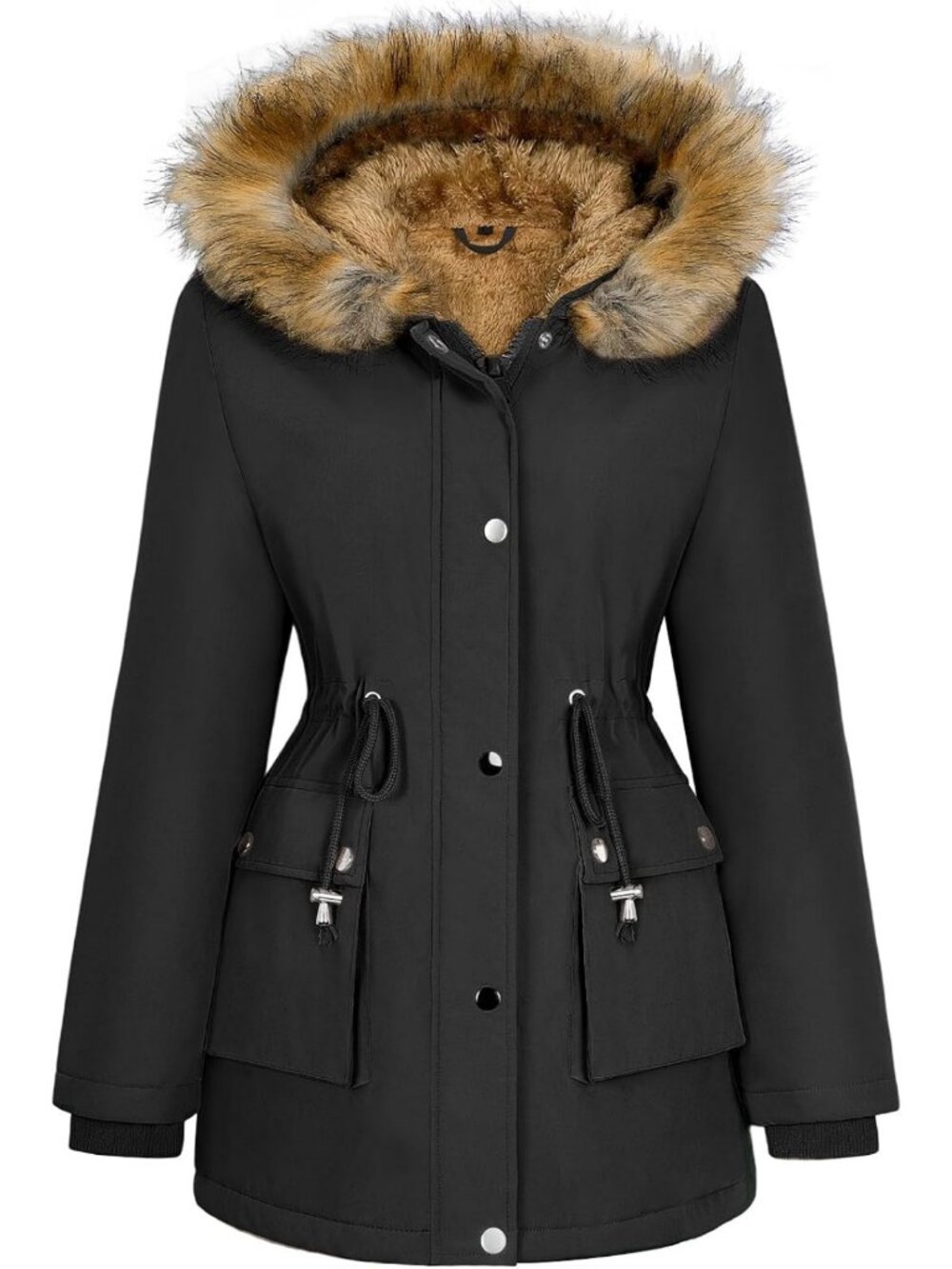 Cozy Women's Water-Repellent Winter Parka Coat with Fleece Lining & Hood
